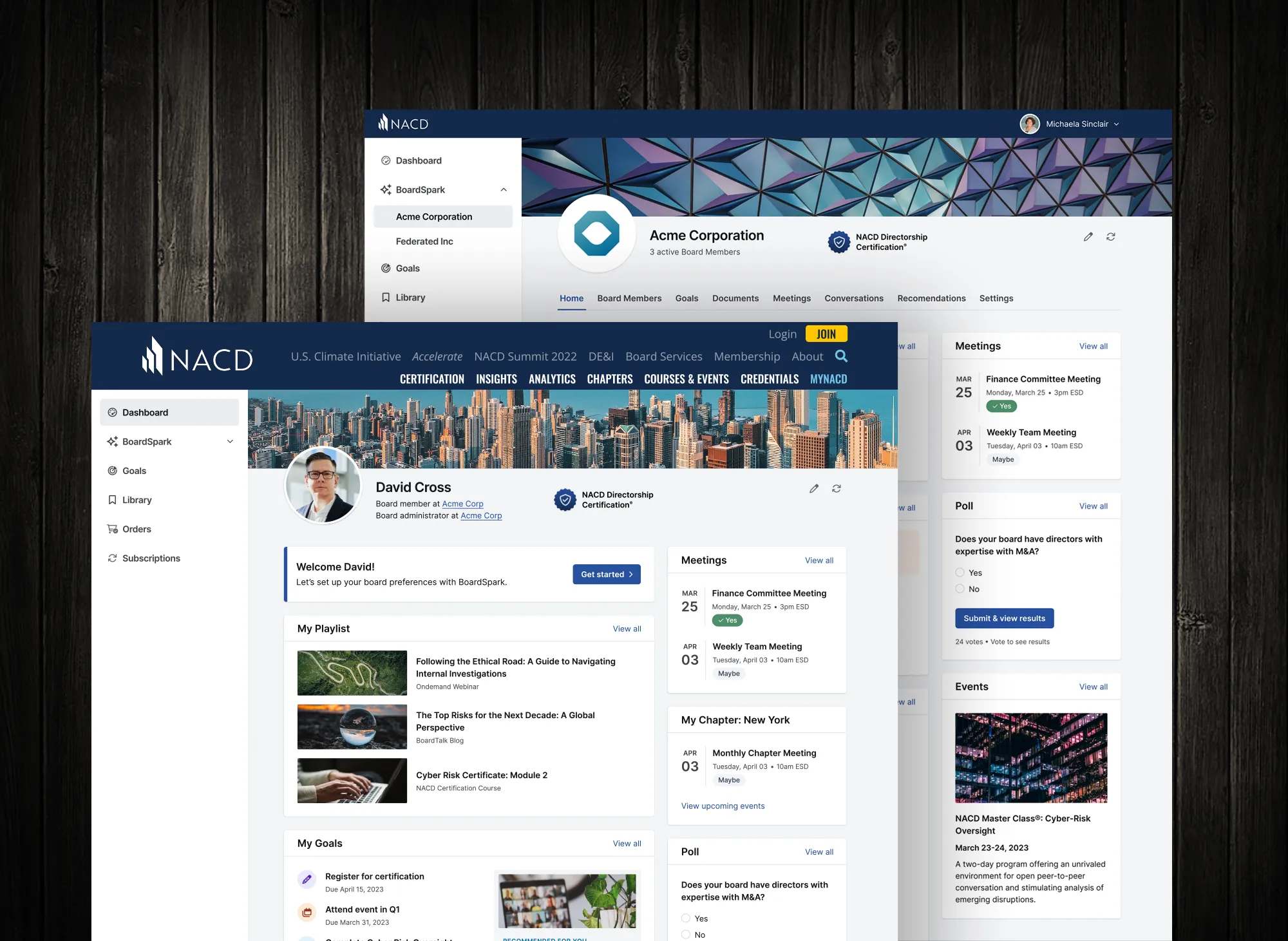 NACD product experience from Patrick’s original portfolio